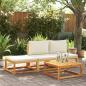 Preview: Gartenhocker mit Kissen 65x65x29 cm Massivholz Akazie