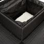 Preview: Gartensofa in L-Form mit Tisch und Kissen Schwarz Poly Rattan