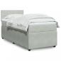 Preview: ARDEBO.de - Boxspringbett mit Matratze Hellgrau 90x190 cm Samt