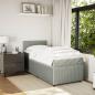 Preview: Boxspringbett mit Matratze Hellgrau 90x190 cm Samt