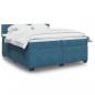 Preview: ARDEBO.de - Boxspringbett mit Matratze Blau 200x200 cm Samt