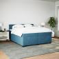 Preview: Boxspringbett mit Matratze Blau 200x200 cm Samt