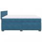 Preview: Boxspringbett mit Matratze Blau 200x200 cm Samt