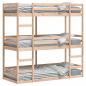 Preview: ARDEBO.de - Dreifach-Etagenbett 80x200 cm Massivholz Kiefer