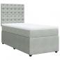 Preview: Boxspringbett mit Matratze Hellgrau 100x200 cm Samt