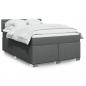 Preview: ARDEBO.de - Boxspringbett mit Matratze Dunkelgrau 160x200 cm Stoff