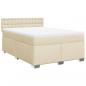 Preview: Boxspringbett mit Matratze Creme 160x200 cm Stoff