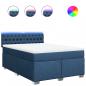 Preview: Boxspringbett mit Matratze Blau 140x200 cm Stoff