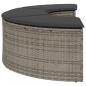 Preview: Gartenhocker mit Kissen Grau Poly Rattan