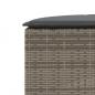 Preview: Gartenhocker mit Kissen Grau Poly Rattan