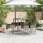 Preview: 7-tlg. Gartenbar-Set mit Kissen Grau Poly Rattan