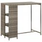 Preview: 5-tlg. Gartenbar-Set mit Kissen Grau Poly Rattan