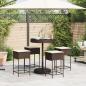 Preview: 5-tlg. Gartenbar-Set mit Kissen Braun Poly Rattan