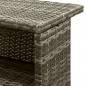 Preview: 3-tlg. Gartenbar-Set mit Kissen Grau Poly Rattan