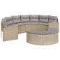 Preview: 2-tlg. Garten-Sofagarnitur Halbrund Beige Poly-Rattan