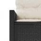 Preview: Gartensofa mit Tisch und Kissen Halbrund Schwarz Poly-Rattan