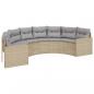 Preview: Gartensofa mit Kissen Halbrund Beige Poly-Rattan