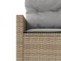 Preview: Gartensofa mit Kissen Halbrund Beige Poly-Rattan