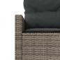 Preview: Gartensofa mit Tisch und Kissen Rund Grau Poly Rattan