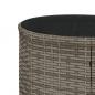 Preview: Gartensofa mit Tisch und Kissen Rund Grau Poly Rattan