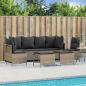 Preview: ARDEBO.de - 5-tlg. Garten-Sofagarnitur mit Kissen Hellgrau Poly Rattan