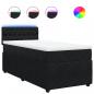 Preview: Boxspringbett mit Matratze Schwarz 100x200 cm Samt