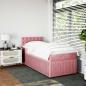 Preview: Boxspringbett mit Matratze Rosa 100x200 cm Samt