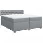 Preview: Boxspringbett mit Matratze Hellgrau 200x200 cm Stoff