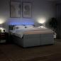 Preview: Boxspringbett mit Matratze Hellgrau 200x200 cm Stoff