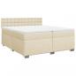 Preview: Boxspringbett mit Matratze Creme 200x200 cm Stoff