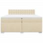 Preview: Boxspringbett mit Matratze Creme 200x200 cm Stoff