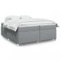 Preview: ARDEBO.de - Boxspringbett mit Matratze Hellgrau 200x200 cm Stoff