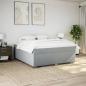 Preview: Boxspringbett mit Matratze Hellgrau 200x200 cm Stoff