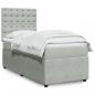 Preview: ARDEBO.de - Boxspringbett mit Matratze Hellgrau 90x190 cm Samt