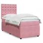 Preview: ARDEBO.de - Boxspringbett mit Matratze Rosa 100x200 cm Samt