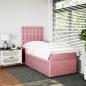 Preview: Boxspringbett mit Matratze Rosa 100x200 cm Samt