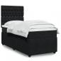 Preview: ARDEBO.de - Boxspringbett mit Matratze Schwarz 100x200 cm Samt