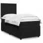 Preview: ARDEBO.de - Boxspringbett mit Matratze Schwarz 100x200 cm Samt