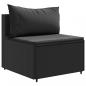 Preview: 5-tlg. Garten-Lounge-Set mit Kissen Schwarz Poly Rattan