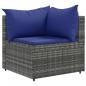 Preview: 9-tlg. Garten-Lounge-Set mit Kissen Grau Poly Rattan