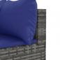 Preview: 9-tlg. Garten-Lounge-Set mit Kissen Grau Poly Rattan