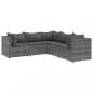 Preview: 5-tlg. Garten-Lounge-Set mit Kissen Grau Poly Rattan