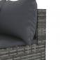 Preview: 5-tlg. Garten-Lounge-Set mit Kissen Grau Poly Rattan