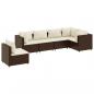 Preview: 6-tlg. Garten-Lounge-Set mit Kissen Braun Poly Rattan