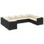 Preview: 9-tlg. Garten-Lounge-Set mit Kissen Schwarz Poly Rattan