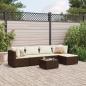 Preview: ARDEBO.de - 6-tlg. Garten-Lounge-Set mit Kissen Braun Poly Rattan