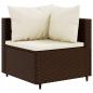 Preview: 6-tlg. Garten-Lounge-Set mit Kissen Braun Poly Rattan