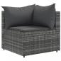 Preview: 4-tlg. Garten-Lounge-Set mit Kissen Grau Poly Rattan