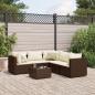 Preview: ARDEBO.de - 6-tlg. Garten-Lounge-Set mit Kissen Braun Poly Rattan