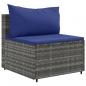 Preview: 10-tlg. Garten-Lounge-Set mit Kissen Grau Poly Rattan